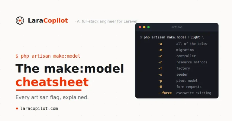 laracopilot-make-model-cheatsheet-banner
